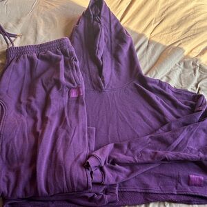 Women’s Savage X Fenty Purple Crop Hoodie and Jogger Sweatpants Set